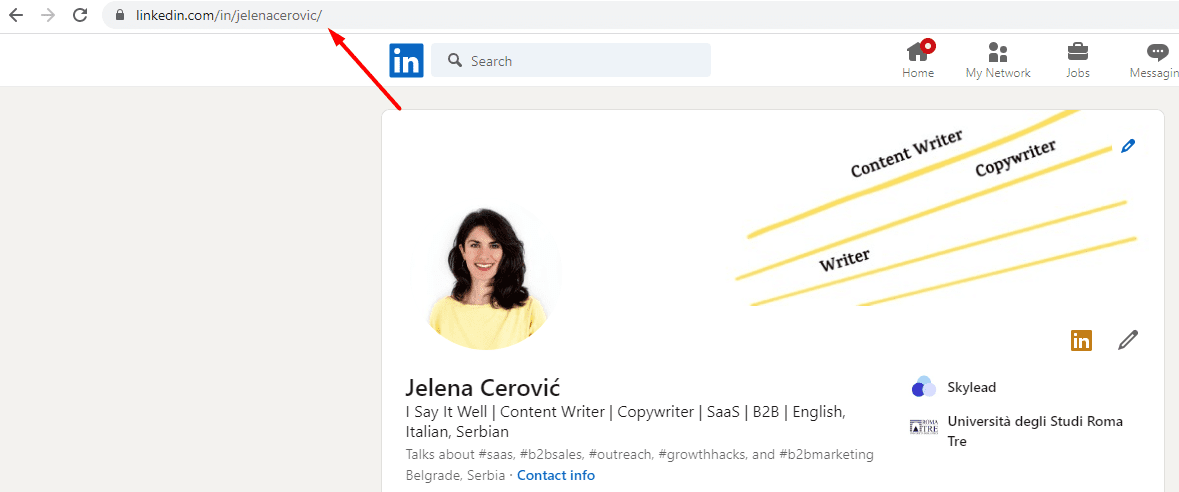 How to find LinkedIn URL option 1