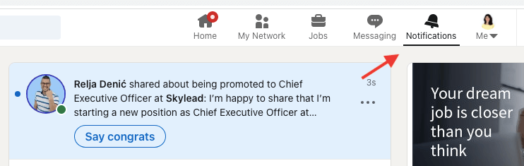Follow job changes on feed, notifications