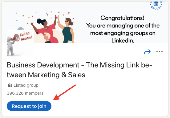 Request to join LinkedIn group