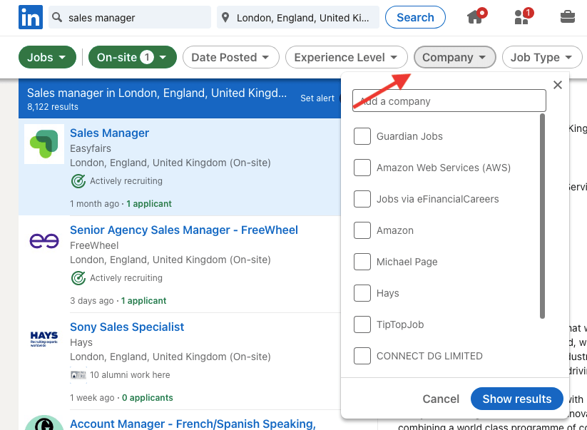 Set up new job alert companies