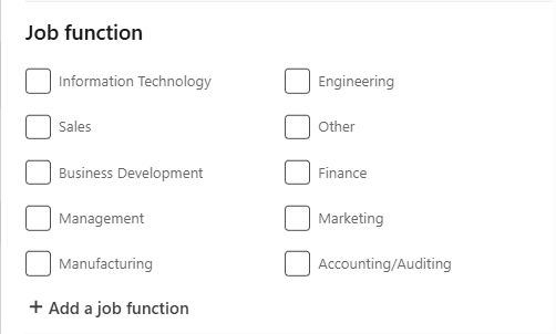 Job search - Job function