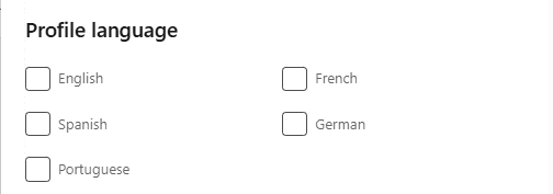 People search - Profile language