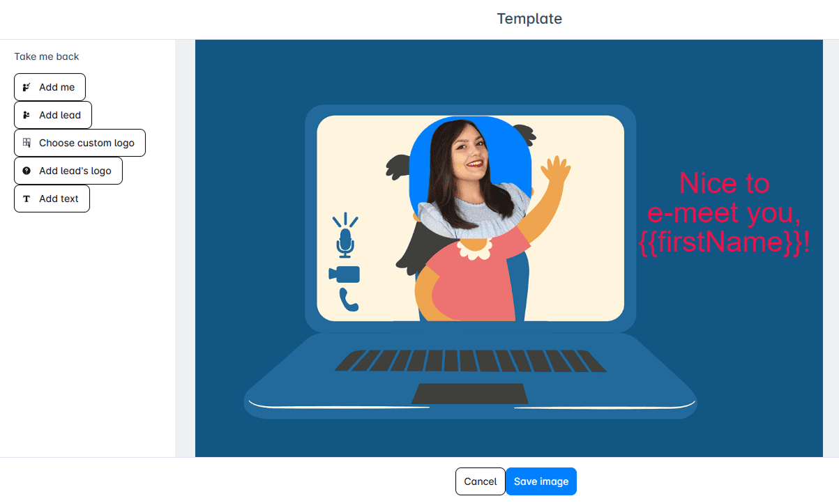 UI of the image and GIF editor in Skylead