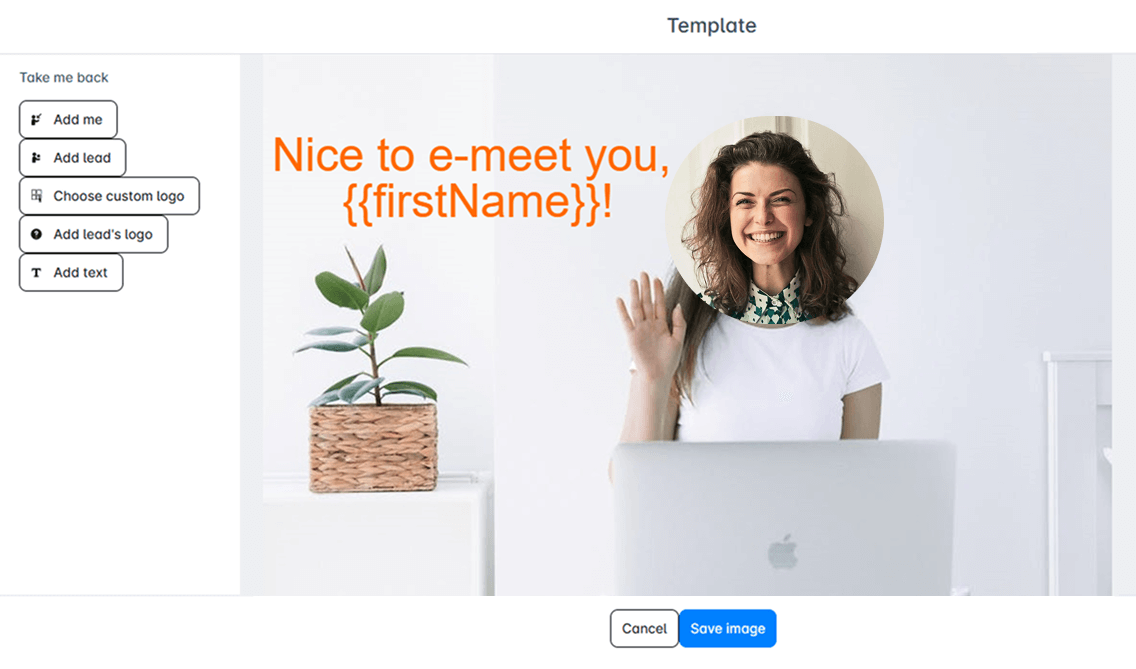 Image and gif editor in the sales engagement platform Skylead
