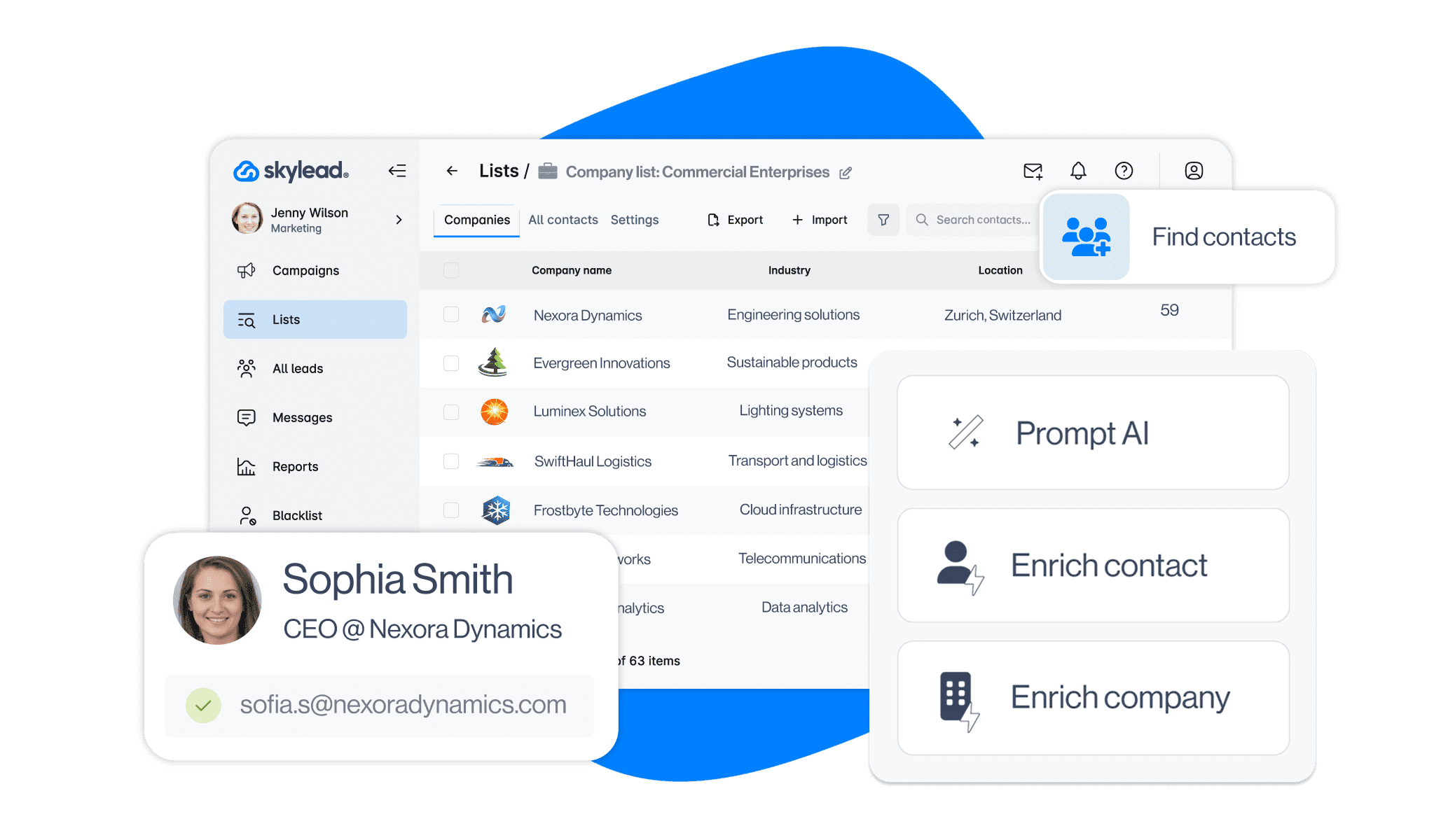 Sales use case: Accunt-based prospecting to find ICPs & AI data enrichment to find additional info about leads