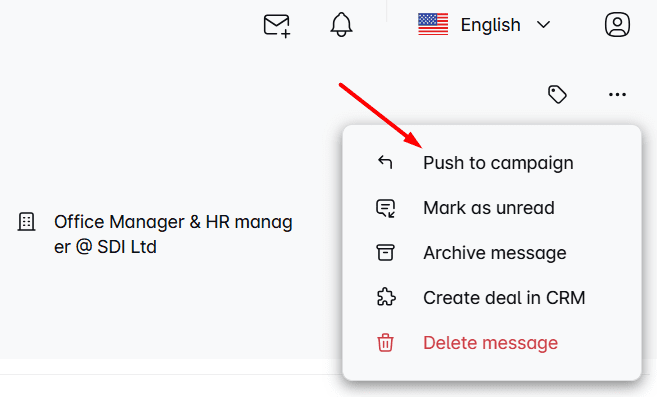 Push lead back to campaign button in Skylead