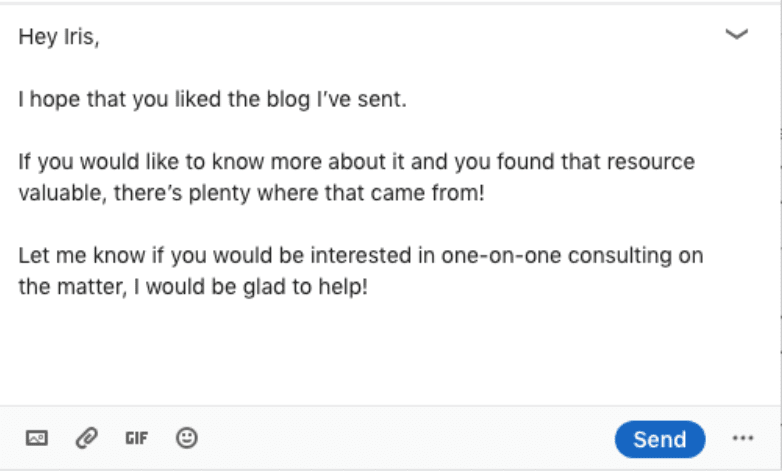 LinkedIn Message Template To Reach Out To People Who Attended An Event, Message 3