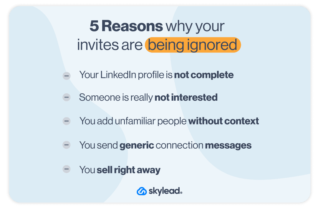 Image of reasons why LinkedIn invites are getting declined