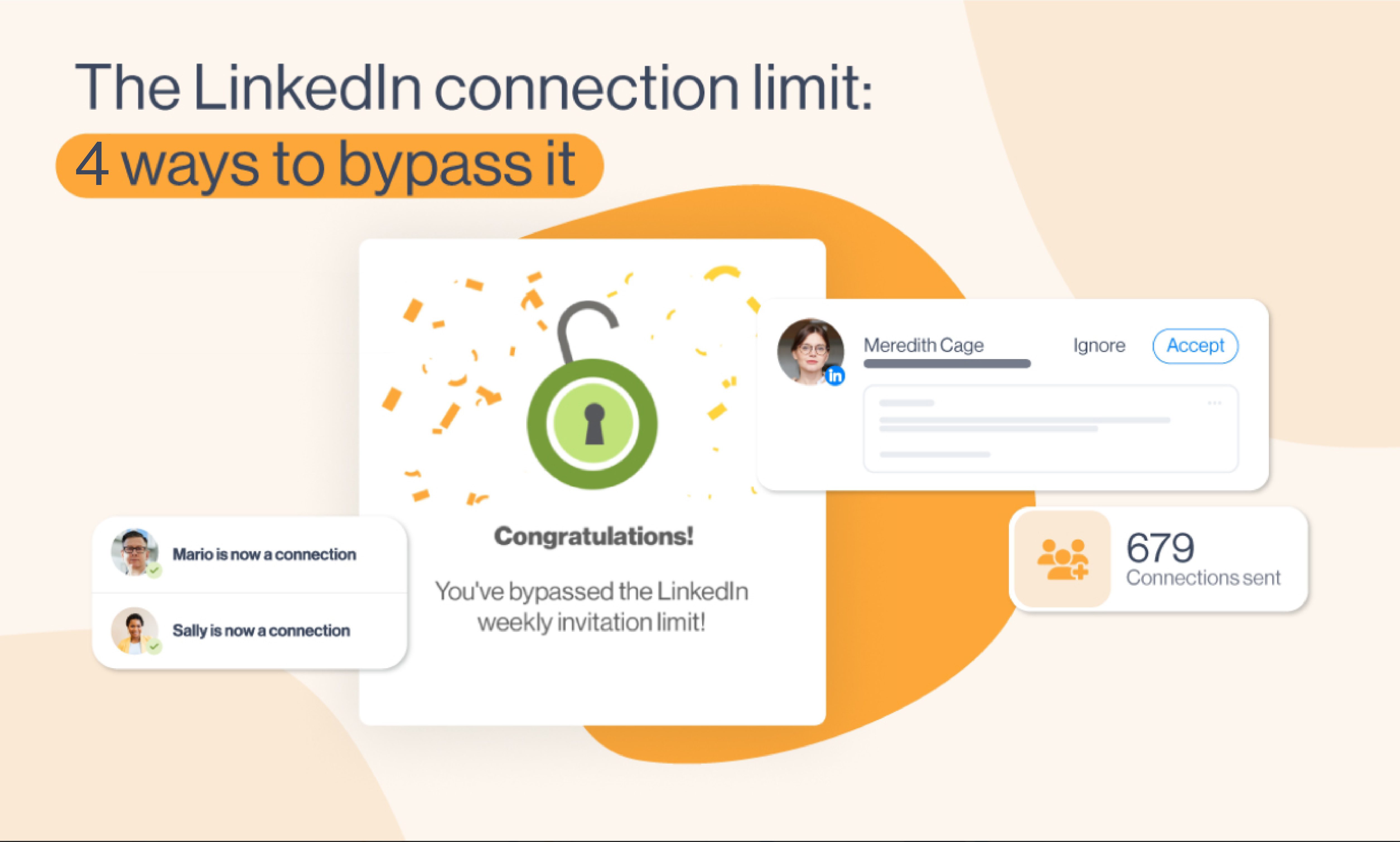 Cover image of 4 ways to buypass LinkedIn connection limit
