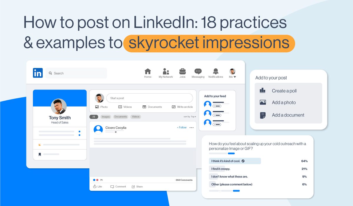 Cover image of the blog about How to post on LinkedIn