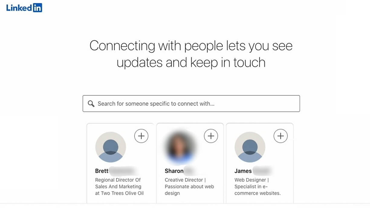 Image describing a step how to connect with someone on LinkedIn when creating a profile