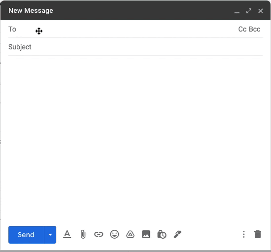 Image of pasting emails in email compose box after collecting them from email permutator