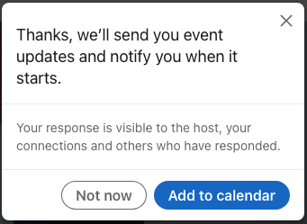 LinkedIn Event Reminder Notification