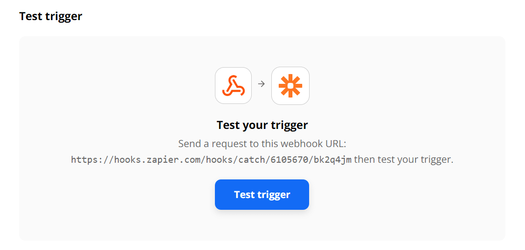 Image of how to test webhook in zapier