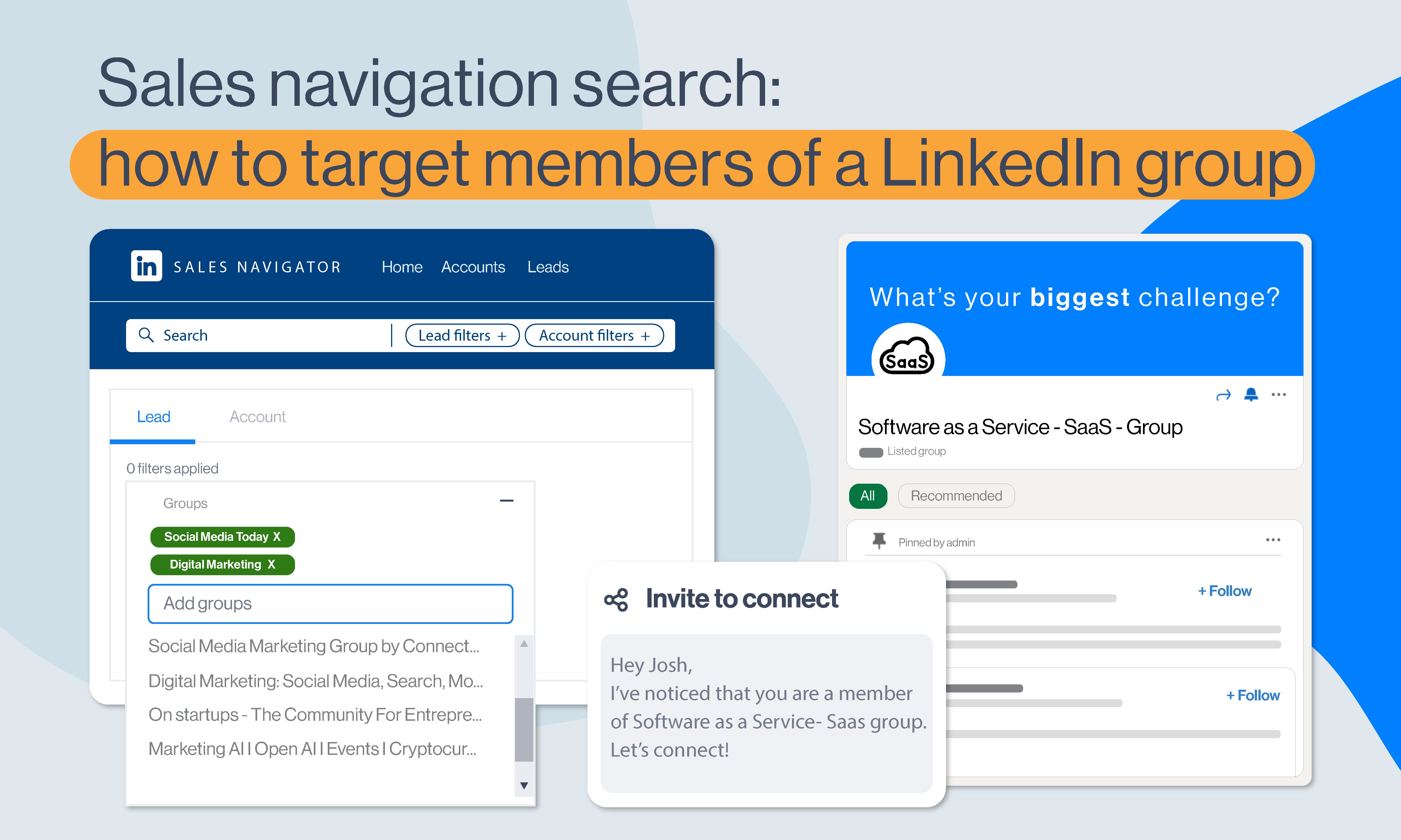 How to target members of a LinkedIn group, Sales Navigator filter