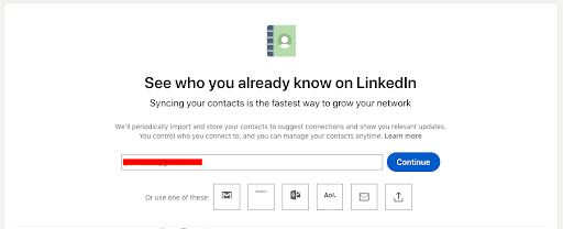 Sync contacts on LinkedIn