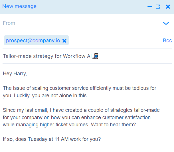 Personalized email template after no response