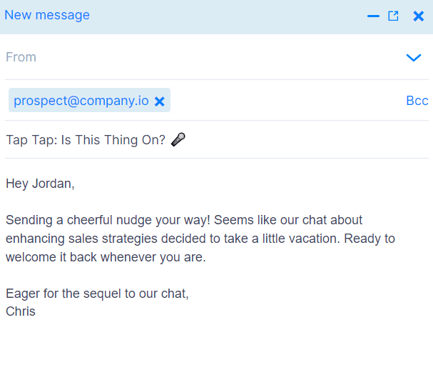 Reminder email after no response, first follow-up
