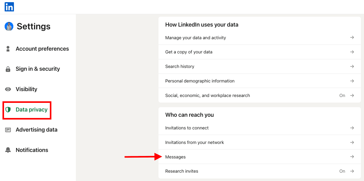 How to set open profile status, option 2, step 2