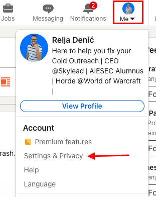 How to turn off People Also Viewed, LinkedIn, Settings & Privacy 