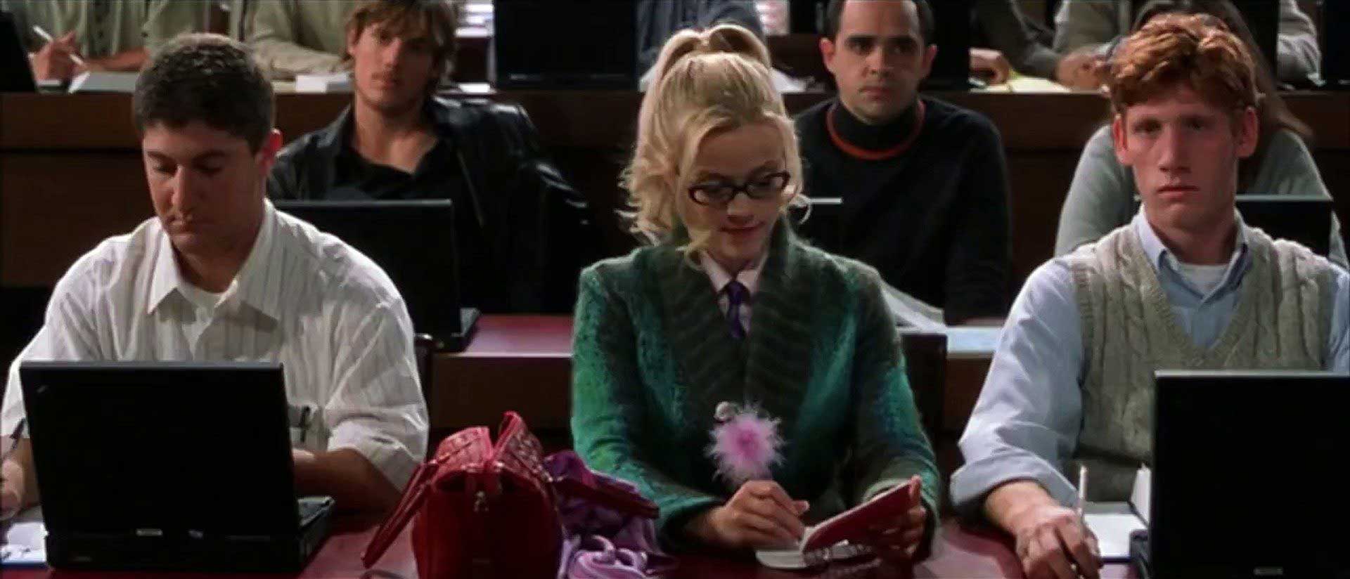 Legally blonde, taking notes, movie screen grab