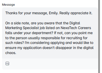 LinkedIn cold message to send to an employee working at a target company if looking to apply for a job there