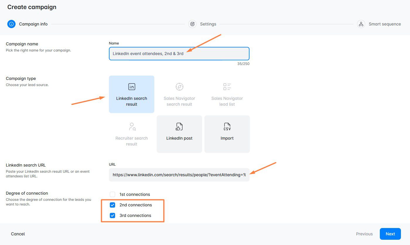 Setting campaign info in Skylead
