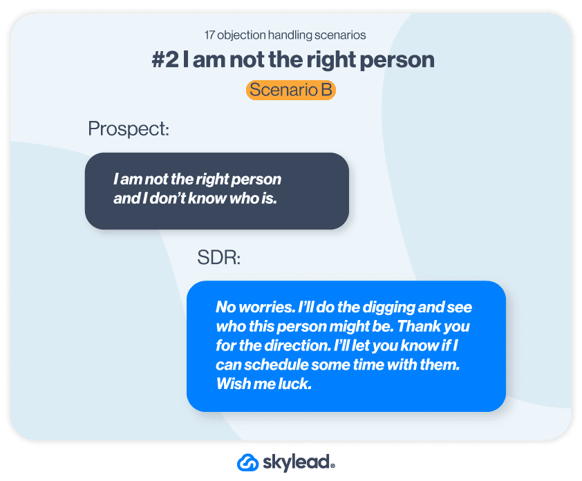 #2 I am not the right person, scenario B