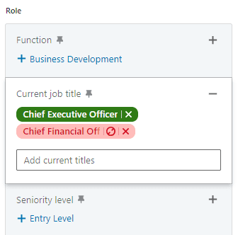 Include-exclude job title option
