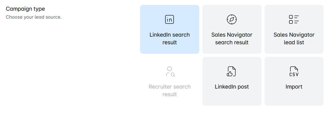Lead sources in Skylead, one of Instantly.ai's competitors