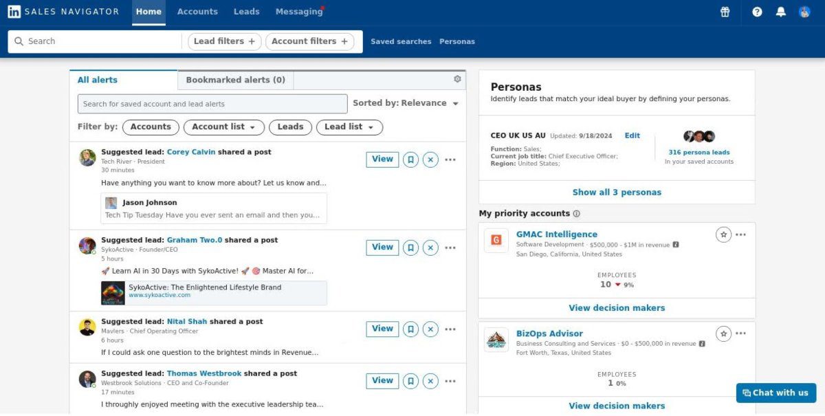 LinkedIn Sales Navigator interface