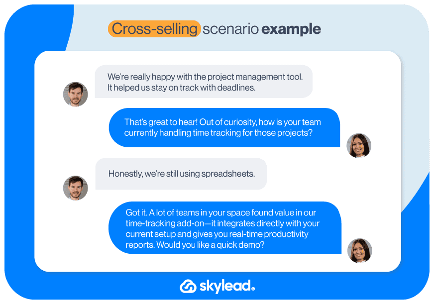 Cross-selling sales tactic example scenario