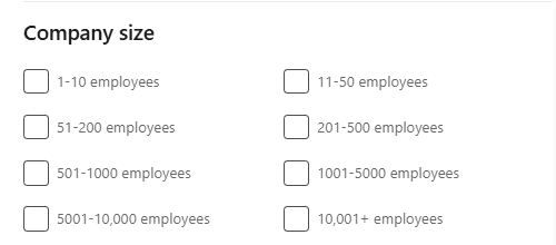 Companies search - Company size