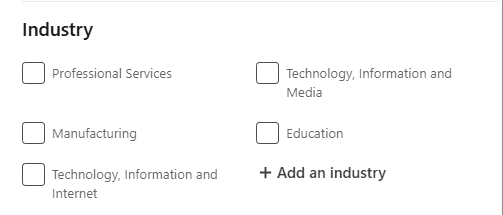 Companies search - Industry filter