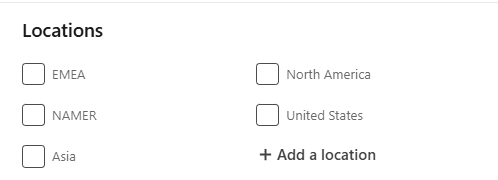 Companies search - Locations filter