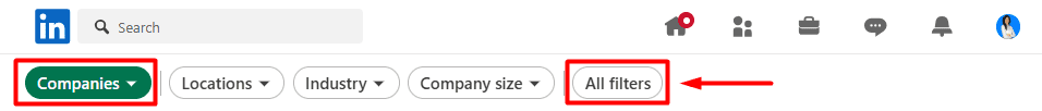 Companies search - All filters