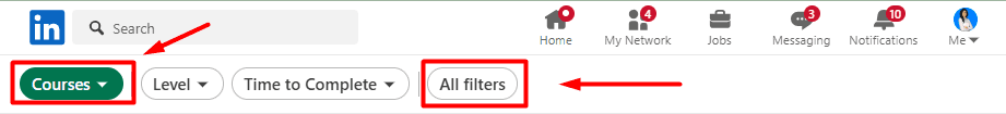 Courses search - All filters