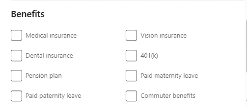 Job search - Benefits