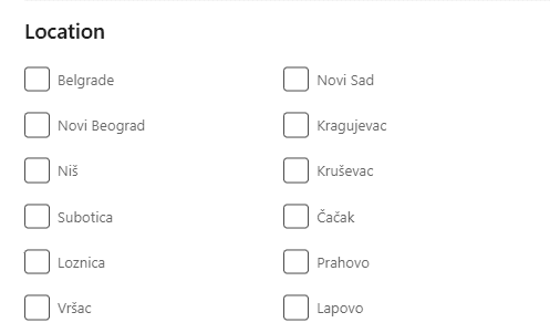 Job search - Location