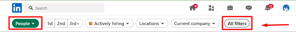 People search - All filter