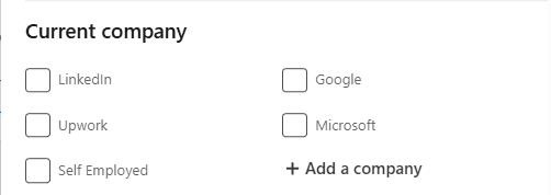 People search - Current company