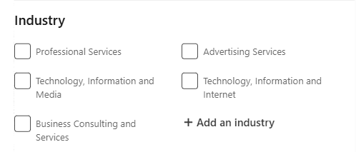 People search - Industry filter