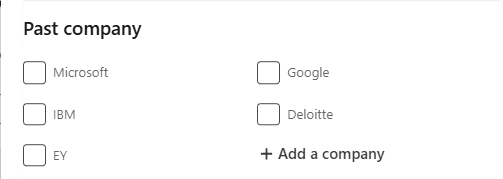 People search - Past company