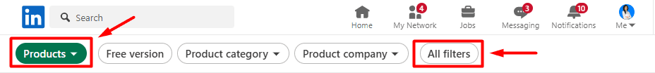 Products search - All filters