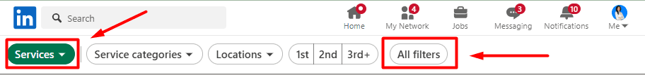 Services search - All filters