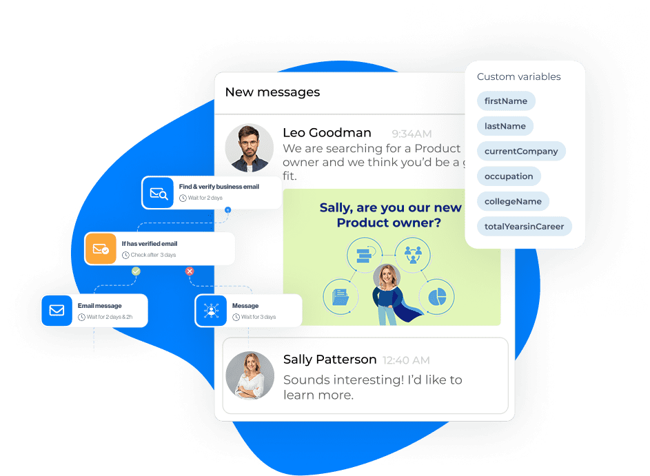 Recruiter use case, message personalization