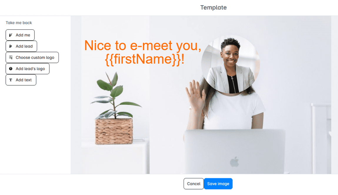 Skylead's image and gif editor users can use to personalize their messages after learning what is sales engagement