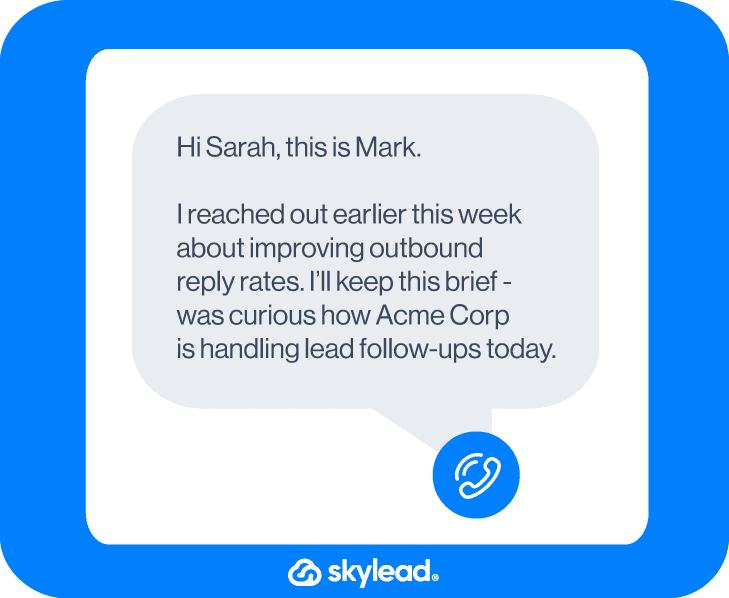 Sales outreach template for a cold call