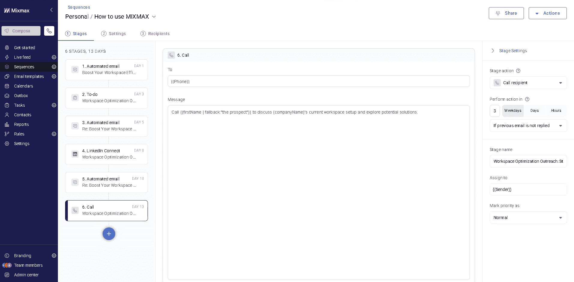 User interface of MixMax