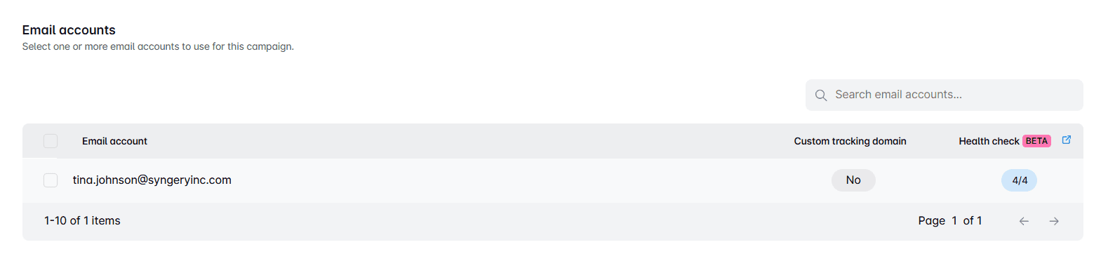 Selecting emails for a campaign